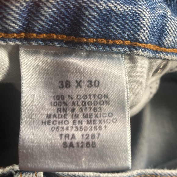 Mens Pre Owned Members Mark Distressed Blue Jeans 38x30 - Picture 3 of 11